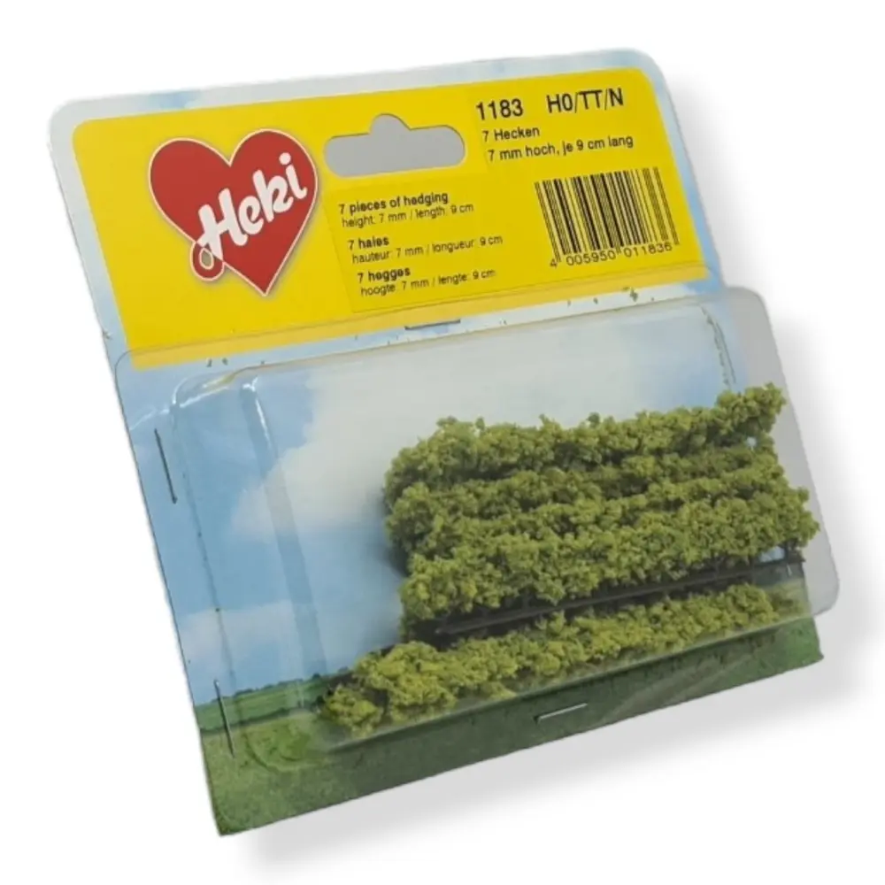 7 Haies - Vert - HEKI 1183 - Échelle HO / TT / N - Hauteur 7 mm - Longueur 9 cm - 3