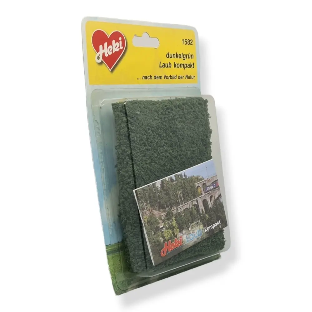 Flocage - Foliage compact - Vert foncé - HEKI 1582 - Échelle HO / TT / N - 280 x 140 mm - 3