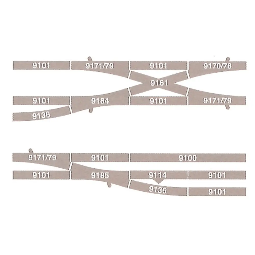 Croisement - 115mm & 30° - Fleischmann 9161 Insulfrog code 80 - N 1/160 - 3