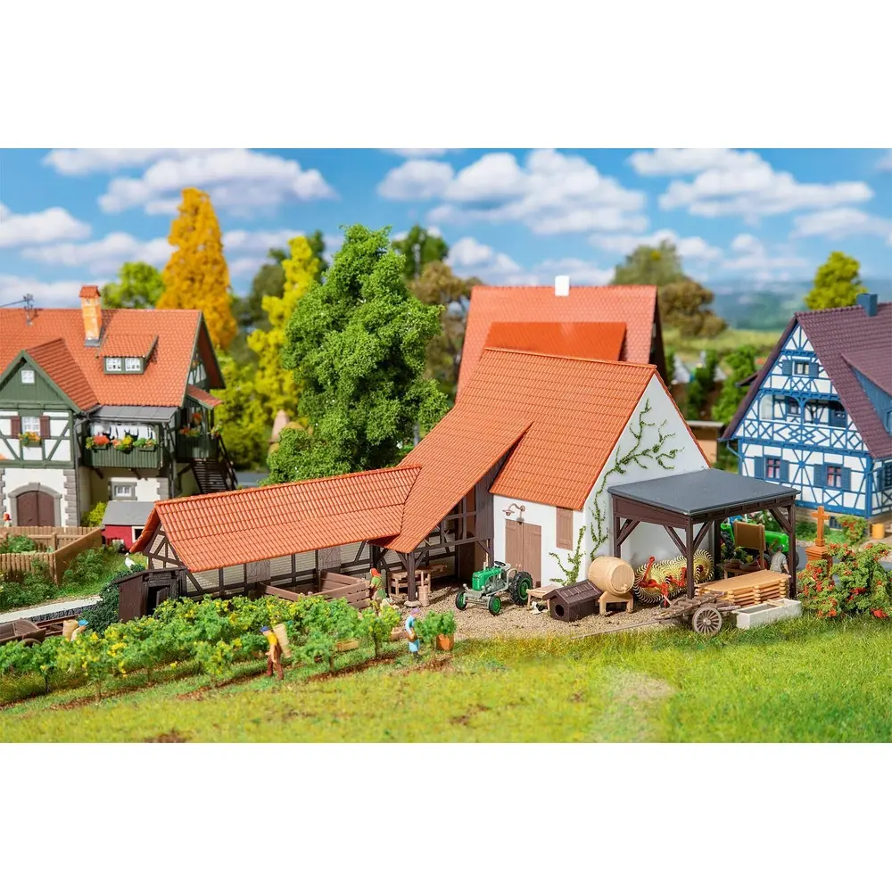 Bâtiments agricole miniature avec accessoires Faller 191779 - HO : 1/87 - 3