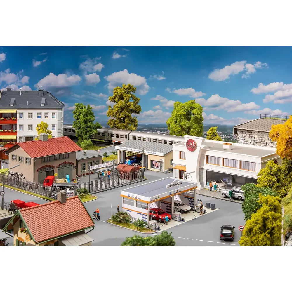 Coffret Parc d'activité Automobile Faller 190086 - HO : 1/87 - EP IV - 4 Maquettes - 7