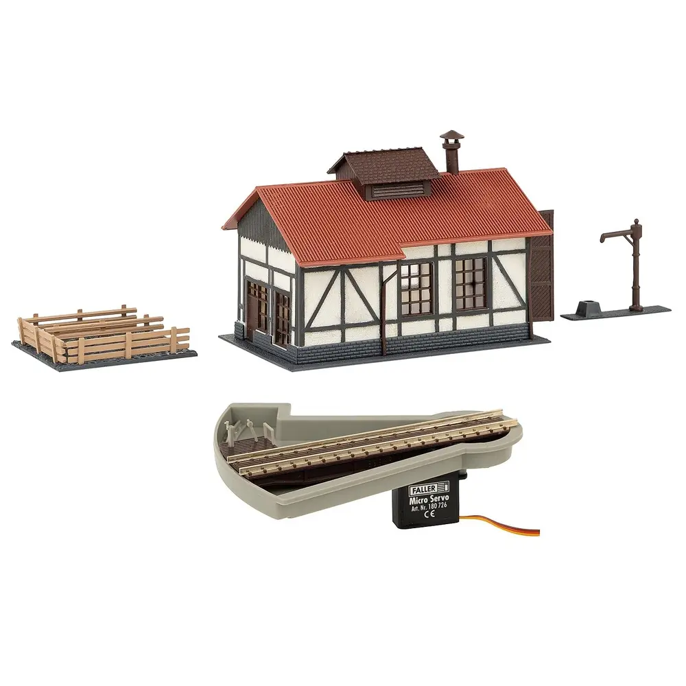 Plaque Tournante avec Hangar à Locomotives - Faller 222104 - N 1/160 - 2