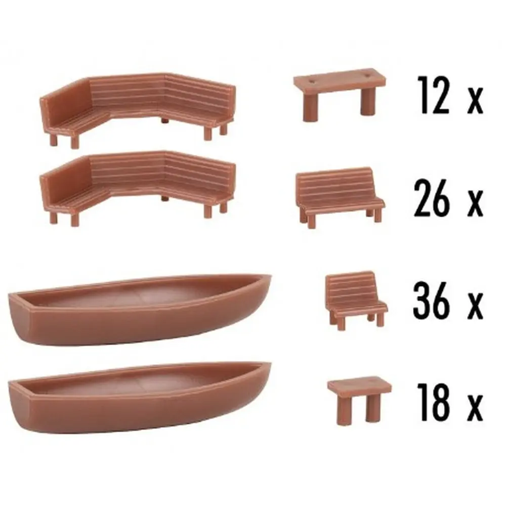 64 bancs et 30 tables - FALLER 272439 - N 1/160 - 2