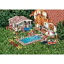 Piscine et abri de jardin - FALLER 180542 - HO 1/87 - EP III - 3