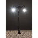 Lot de 3 lampadaires doubles avec LED - HO 1/87 - Faller 180106 - 2