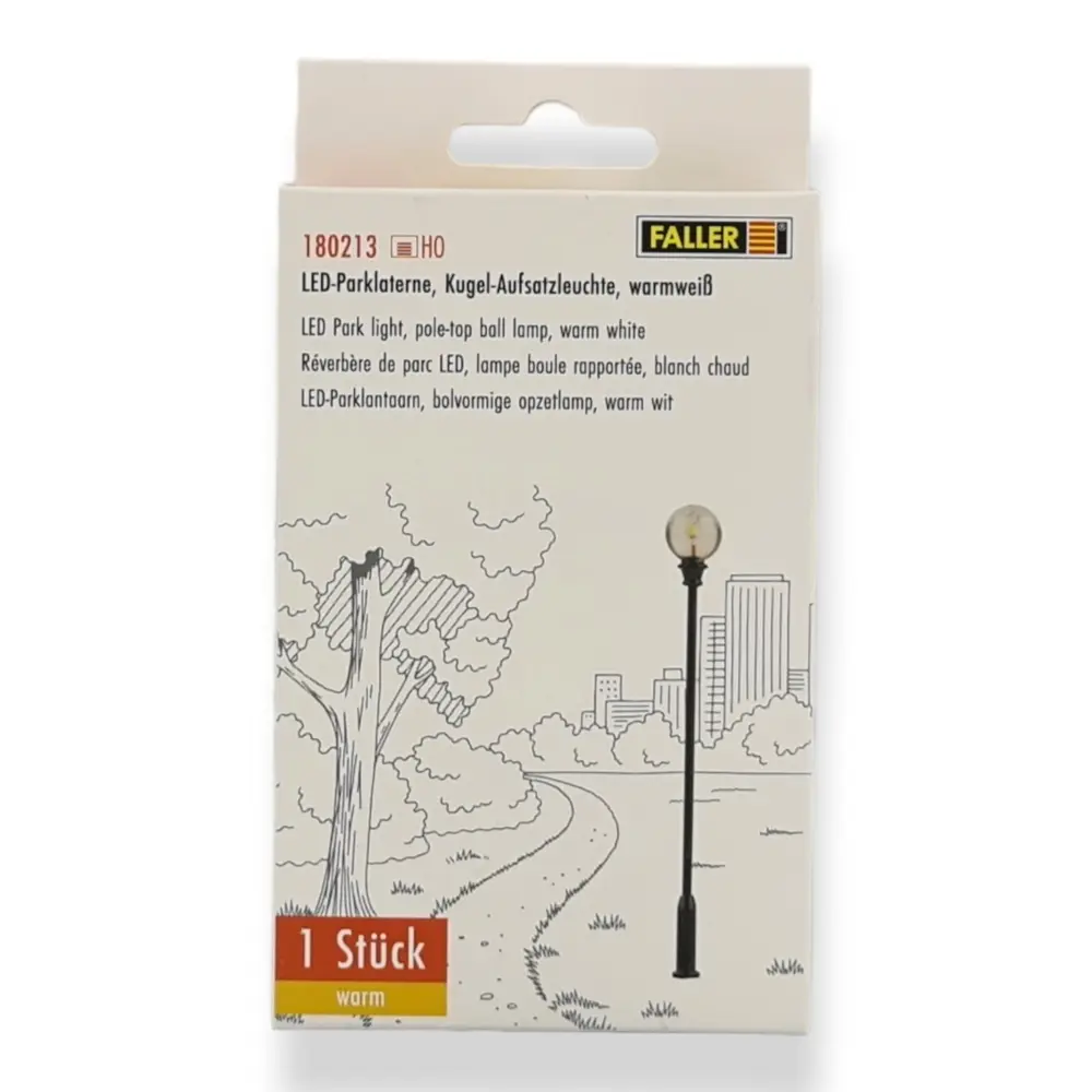 Lampe boule classique à LED Faller 180213 - HO 1/87 - hauteur 71  mm - 2