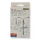 Lot de 3 lampadaires à deux bras avec LED - Faller 180120 - HO 1/87 - 3