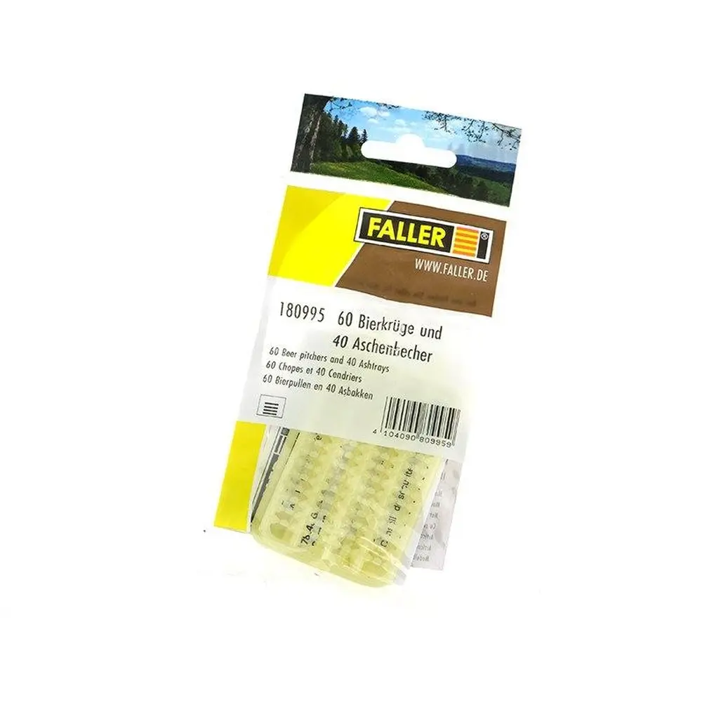 Set de 60 chopes et 40 cendriers - Faller 180995 - HO 1/87 - EP III - 2