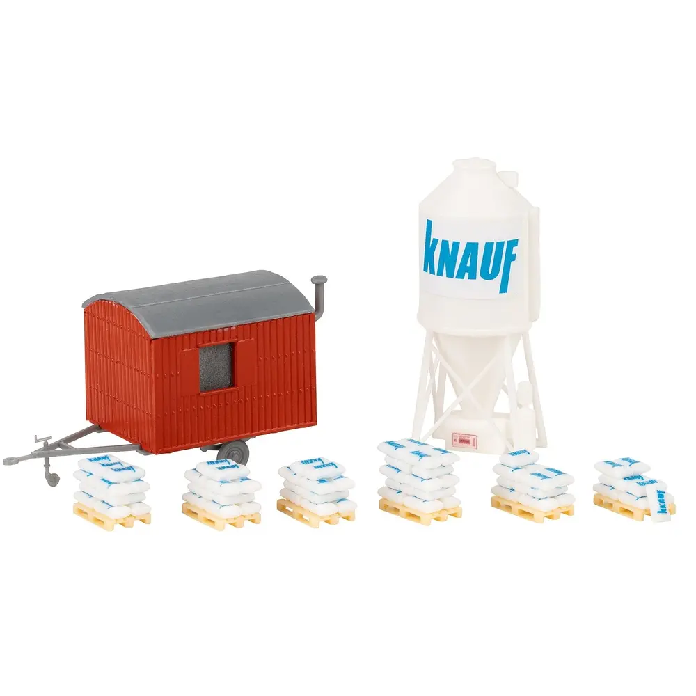 Silo à Plâtre et Remorque de Chantier - Faller 180389 - HO 1/87 - 2