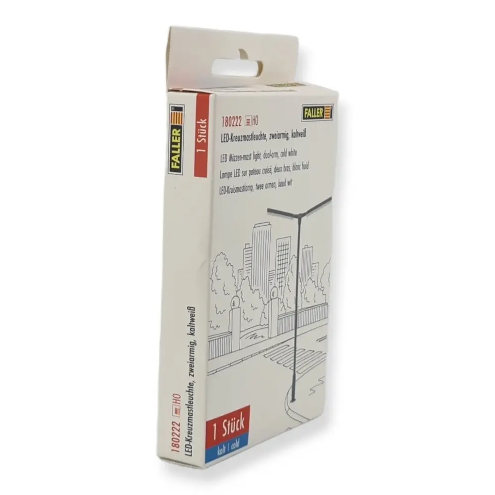 Un lampadaire à deux bras avec LED - Faller 180222 - HO 1/87 - 2