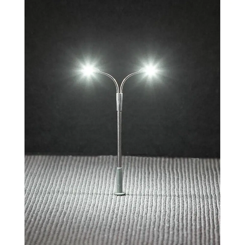 Lampadaire 2 bras éclairage public LED Faller 272221 - N 1/160 - 2