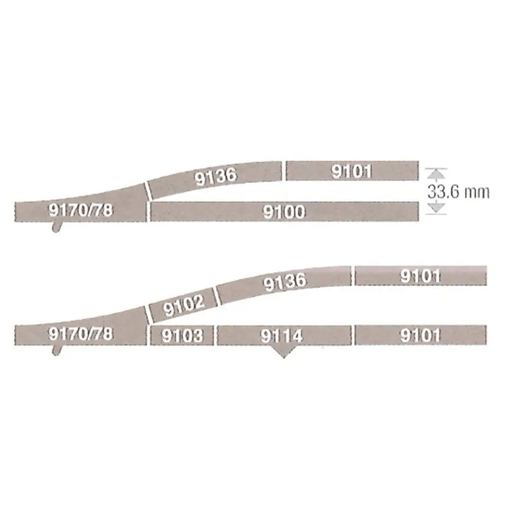 Rail droit avec ballast 55,5mm Fleischmann 9103 - N : 1/160 - Code 80 - 3