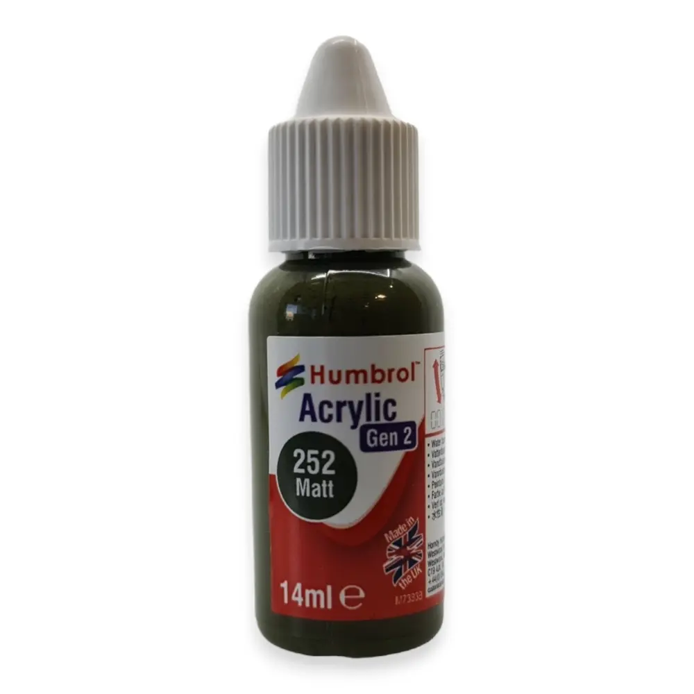 Peinture acrylique n°252 - couleur vert olive MAT HUMBROL DB0252 - 14 mL - 2