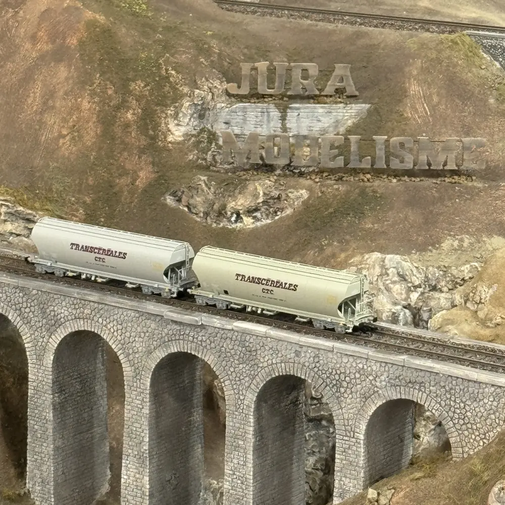 Set de 2 wagons silos à 4 essieux "Transcéréales CTC" - Arnold HN9748 - TT 1/120 - SNCF - Ep IV-V - 2R - 5