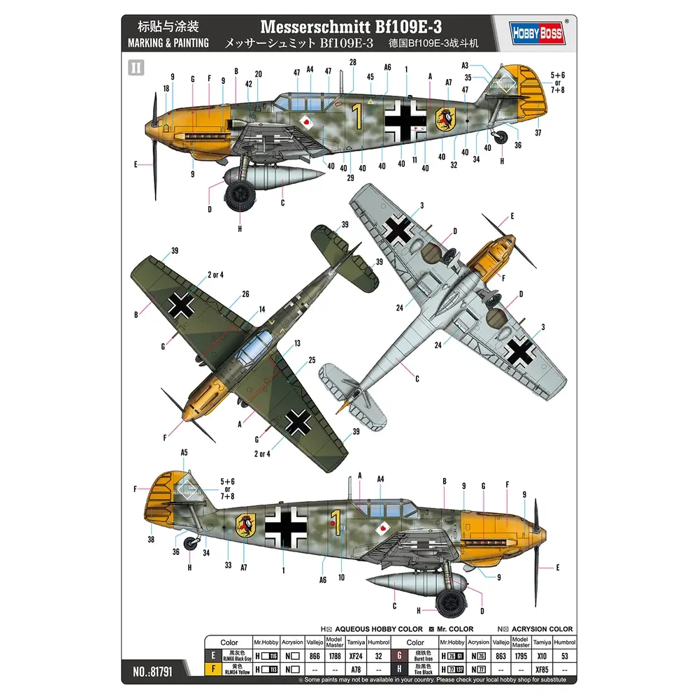 Avion Messerschmitt Bf109E-3 - Hobby Boss 81791 - 1/48 - 5