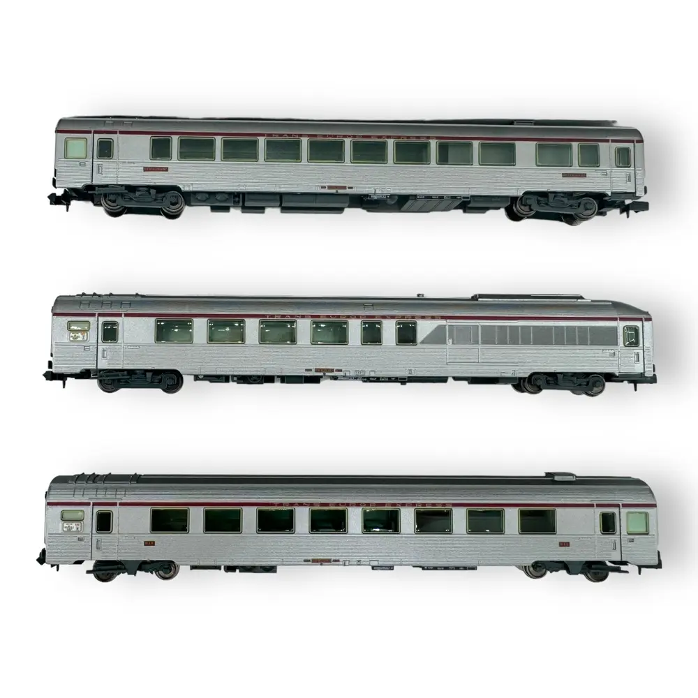 Set 3 voitures voyageurs TEE "Paris - Ruhr" - Arnold HN4444 - N 1/160 - SNCF - Ep IV - 2R - 3