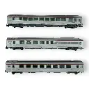Set 3 voitures voyageurs TEE "Paris - Ruhr" - Arnold HN4444 - N 1/160 - SNCF - Ep IV - 2R - 3