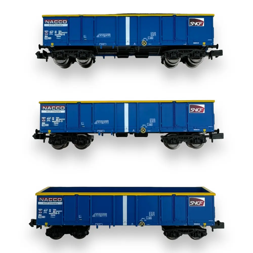 Coffret de 3 wagons tombereaux Eamnos - Arnold HN6602 - N 1/160 - SNCF - Ep VI - 2R - 2