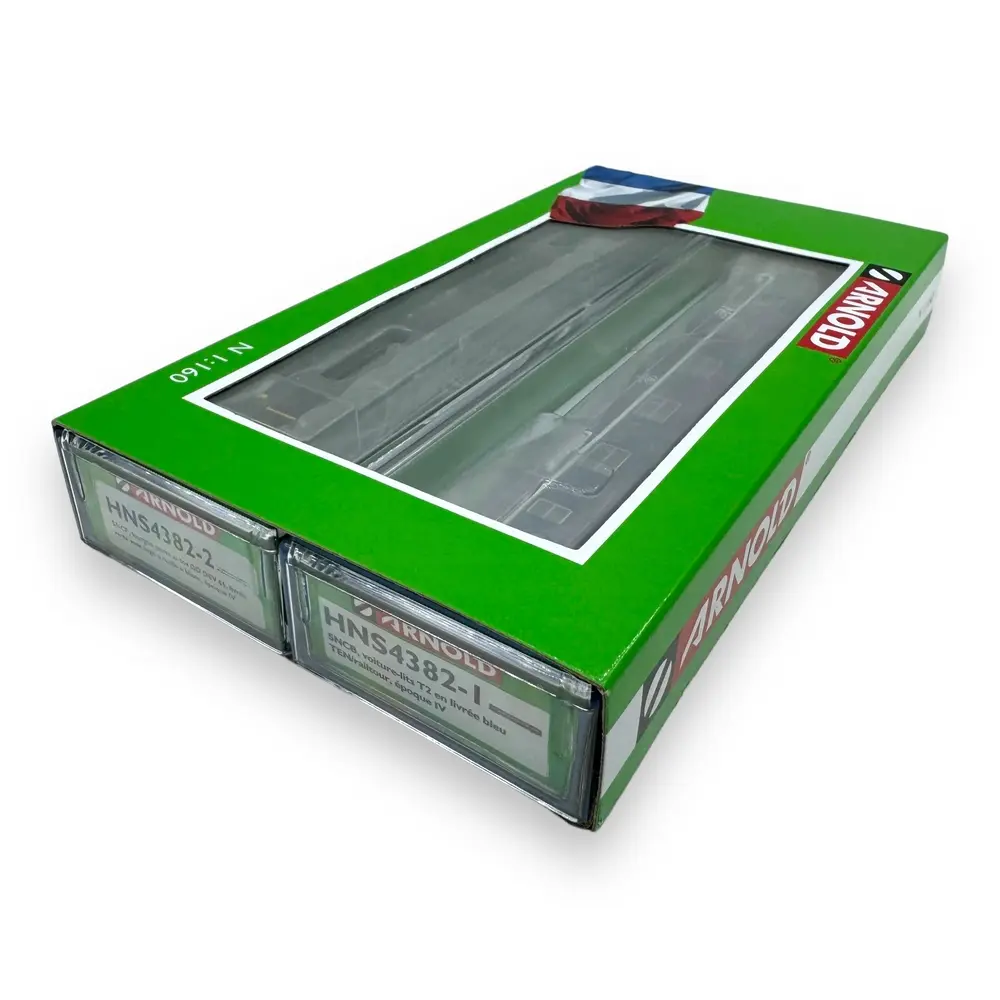 Set wagon porte auto DEV66 & voiture T2 TEN/Railtour - Arnold HNS4382 - N 1/160 - Ep IV - 2R - 4