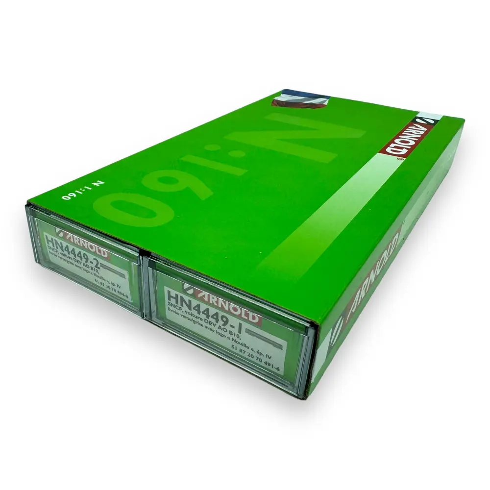 Set de 2 voitures DEV AO B10 - Arnold HN4449 - N 1/160 - SNCF - Ep IV - 2R - 4