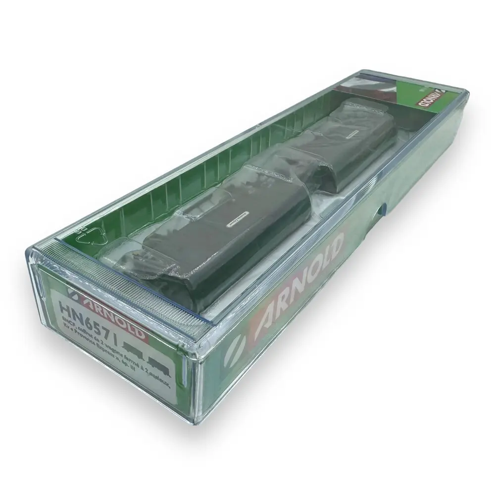 Coffret de 2 wagons couverts Kv "Provence Express" - Arnold HN6571 - N 1/160 - SNCF - Ep III - 2R - 4