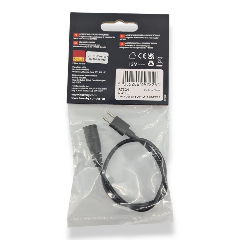 Câble / adaptateur d'alimentation HM7020 pour HM7000 - Hornby R7324 - 15V - 3