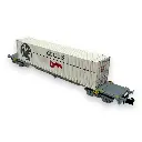 Wagon porte conteneur Sgss GEODIS - Arnold HN6649 - N 1/160 - SNCF - Ep V - 2