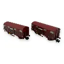 Coffret de 2 wagons couverts à 2 essieux - Arnold HN6572 - N 1/160 - SNCF - Ep IV - 2R - 2