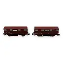 Coffret de 2 wagons couverts à 2 essieux - Arnold HN6572 - N 1/160 - SNCF - Ep IV - 2R - 3