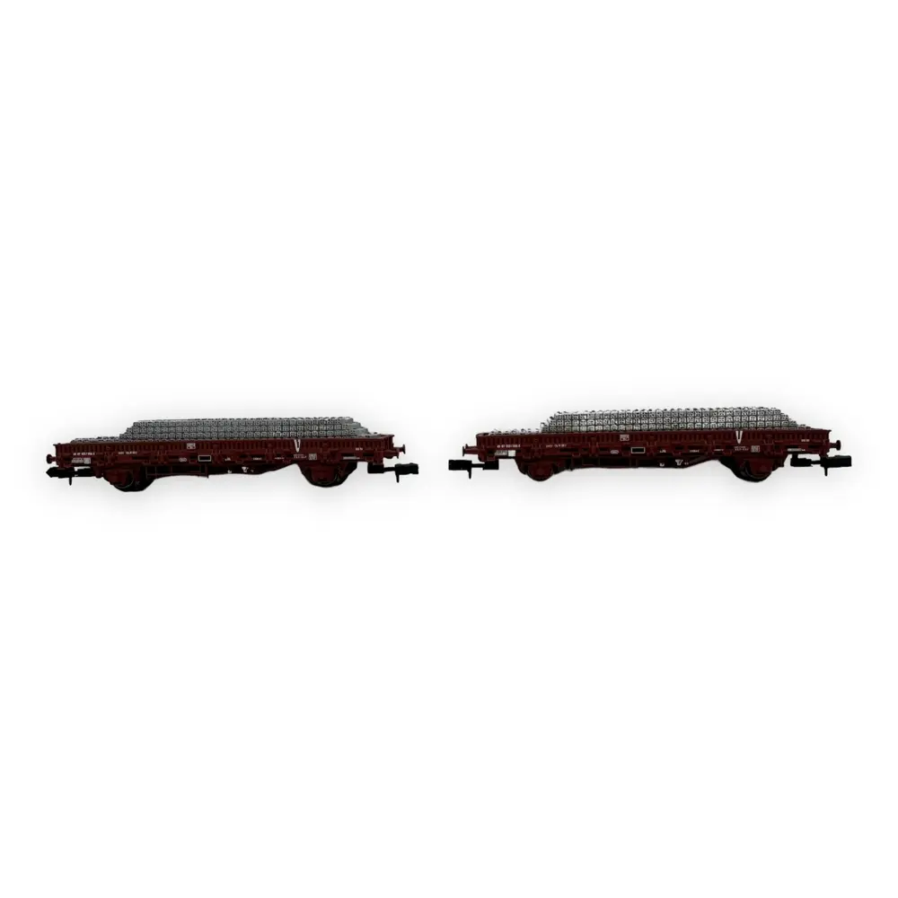 Set de 2 wagons plats à ridelles "V" - Arnold HN6543 - N 1/160 - SNCF - Ep V - 2R - 3