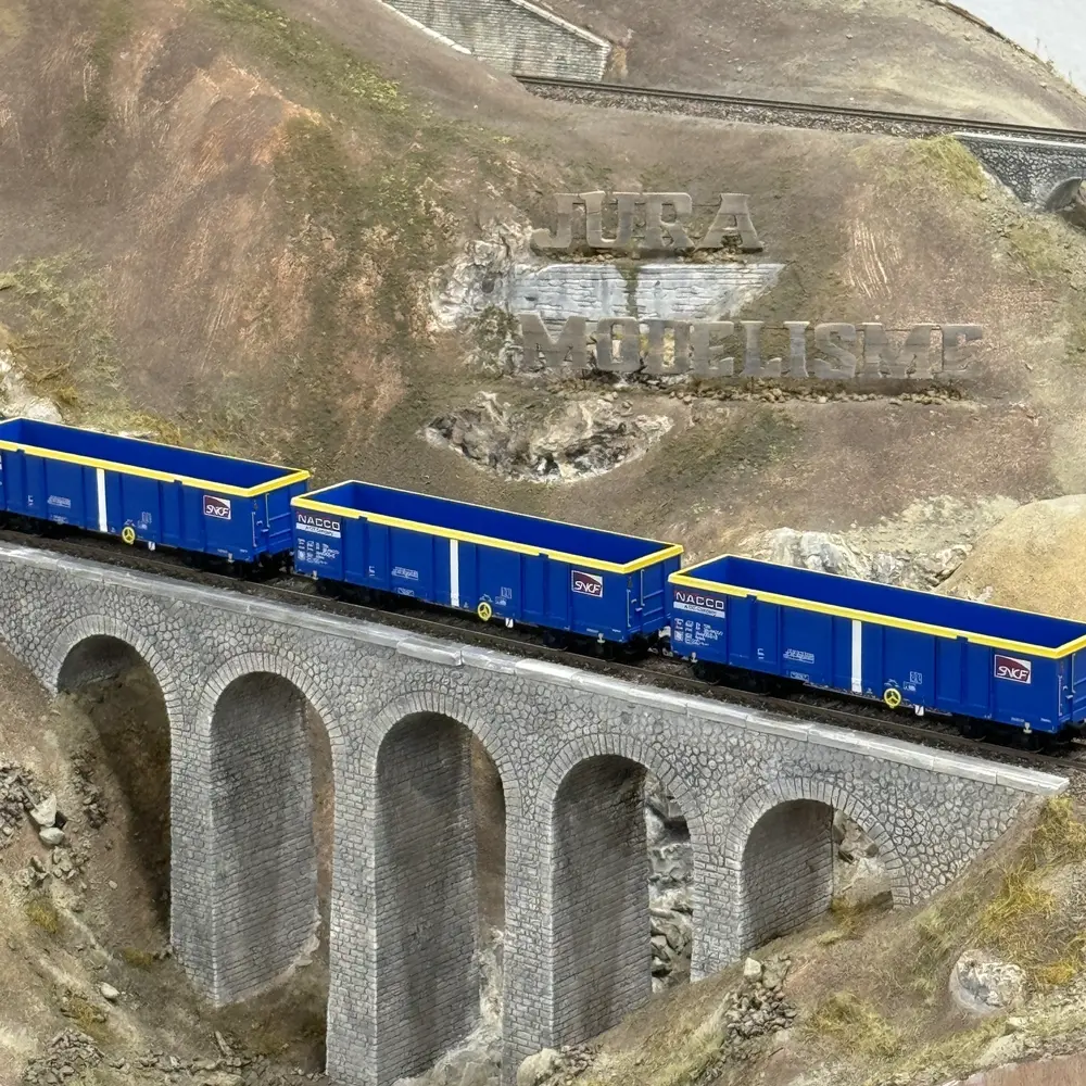 Set de 3 wagons tombereaux Eamnos - Jouef HJ6293 - HO 1/87 - SNCF - Ep VI - 2R - 5