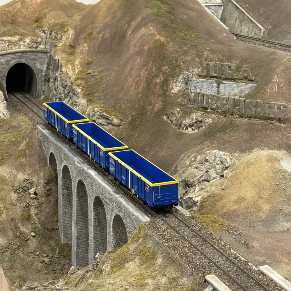 Set de 3 wagons tombereaux Eamnos - Jouef HJ6293 - HO 1/87 - SNCF - Ep VI - 2R - 7