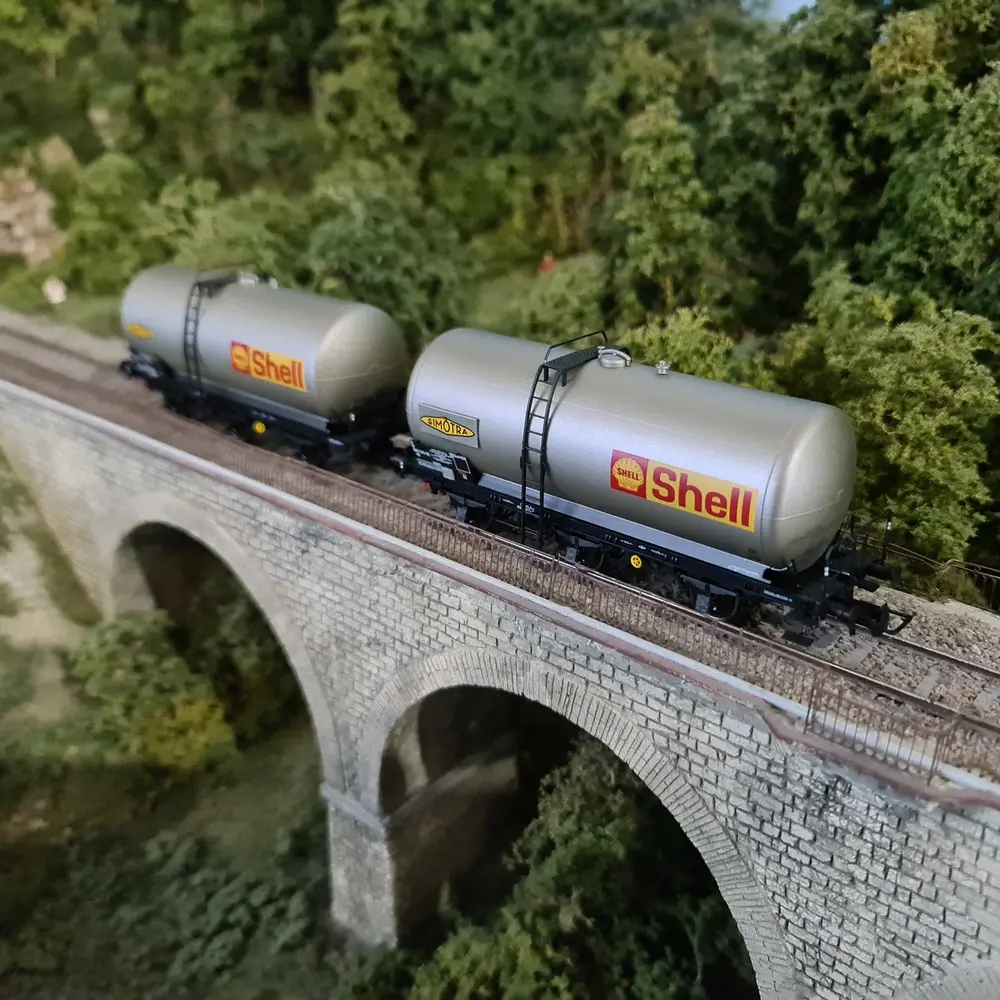Set 2 Wagons citernes JOUEF 6223 Shell / Simotra - HO 1 : 87 - SNCF - EP IV - 5