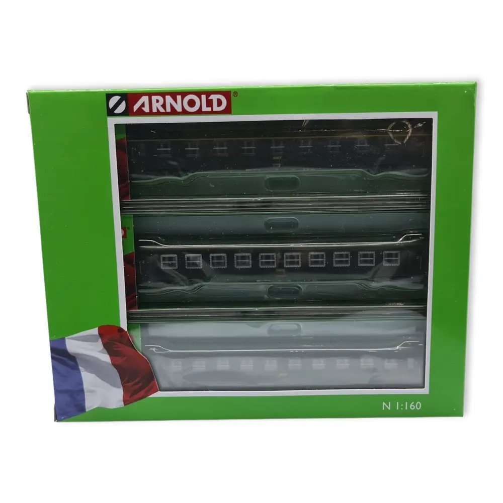 Set 3 voitures voyageurs DEV AO Arnold HN4385 - N 1/160 - SNCF - EP IV - 4