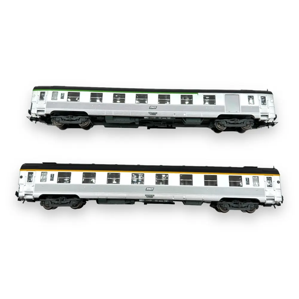 Coffret de 2 voitures DEV Inox - Jouef HJ4176 - HO 1/87 - SNCF - Ep IV - 2R - 4