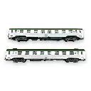 Coffret de 2 voitures DEV Inox - Jouef HJ4177 - HO 1/87 - SNCF - Ep IV - 2R - 3