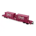 Wagon porte-conteneurs S7B ONE Touax - Jouef 6261 - HO 1/87 - 2