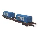 Wagon porte-conteneurs S70 "TIPS." - JOUEF 6260 - SNCF - HO 1/87 - 2