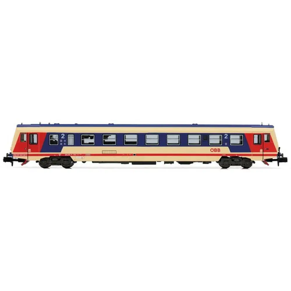 Set de 2 autorails diesels classe 5047 ( motorisé + neutre ), livré rouge/bleu/beige avec nouveau logo « ÖBB » - Arnold HN2522S - N 1/160 - ÖBB - Ep IV/V - Digital sound - 2R - 2