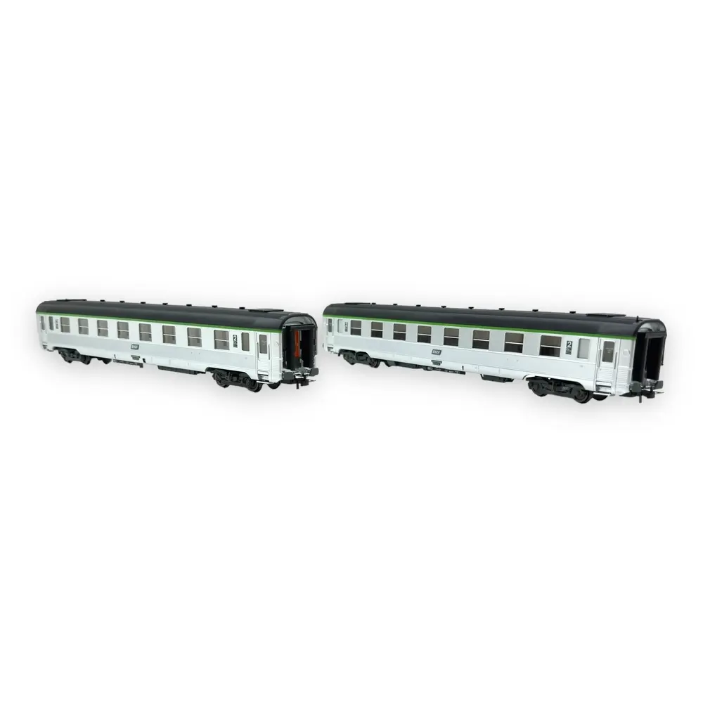 Coffret de 2 voitures DEV Inox - Jouef HJ4177 - HO 1/87 - SNCF - Ep IV - 2R - 2