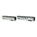 Coffret de 2 voitures DEV Inox - Jouef HJ4176 - HO 1/87 - SNCF - Ep IV - 2R - 2