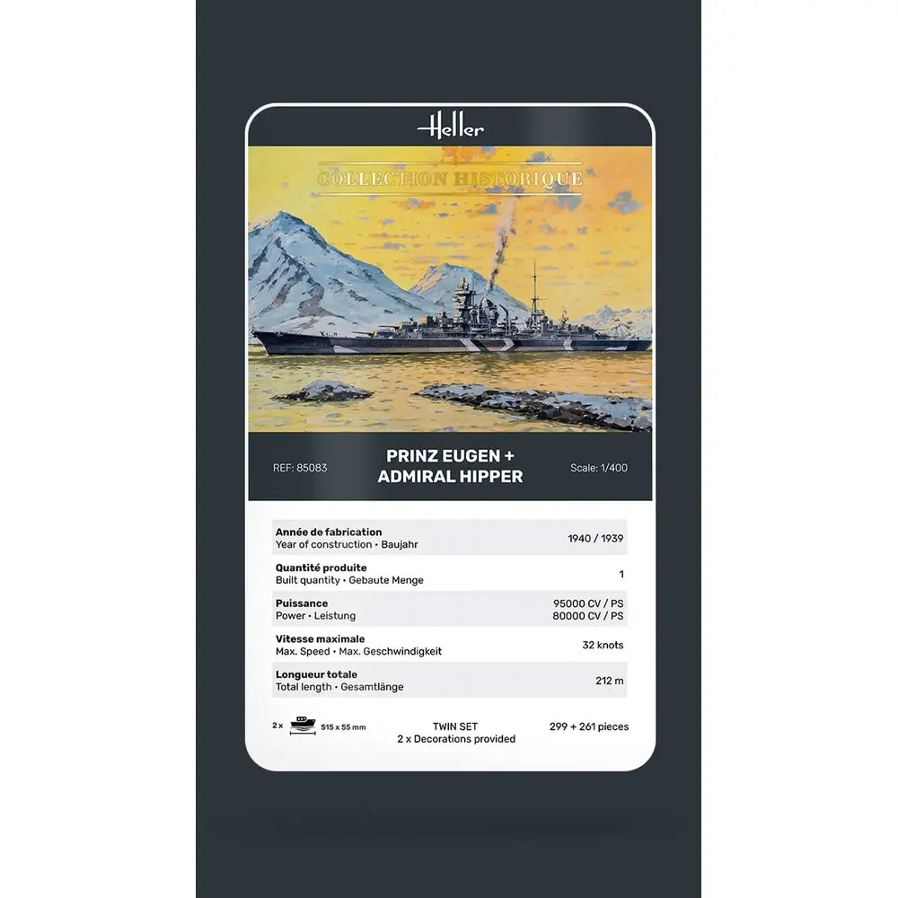 Set Prinz Eugen + Admiral Hipper - Heller 85083 - 1/400 - 6