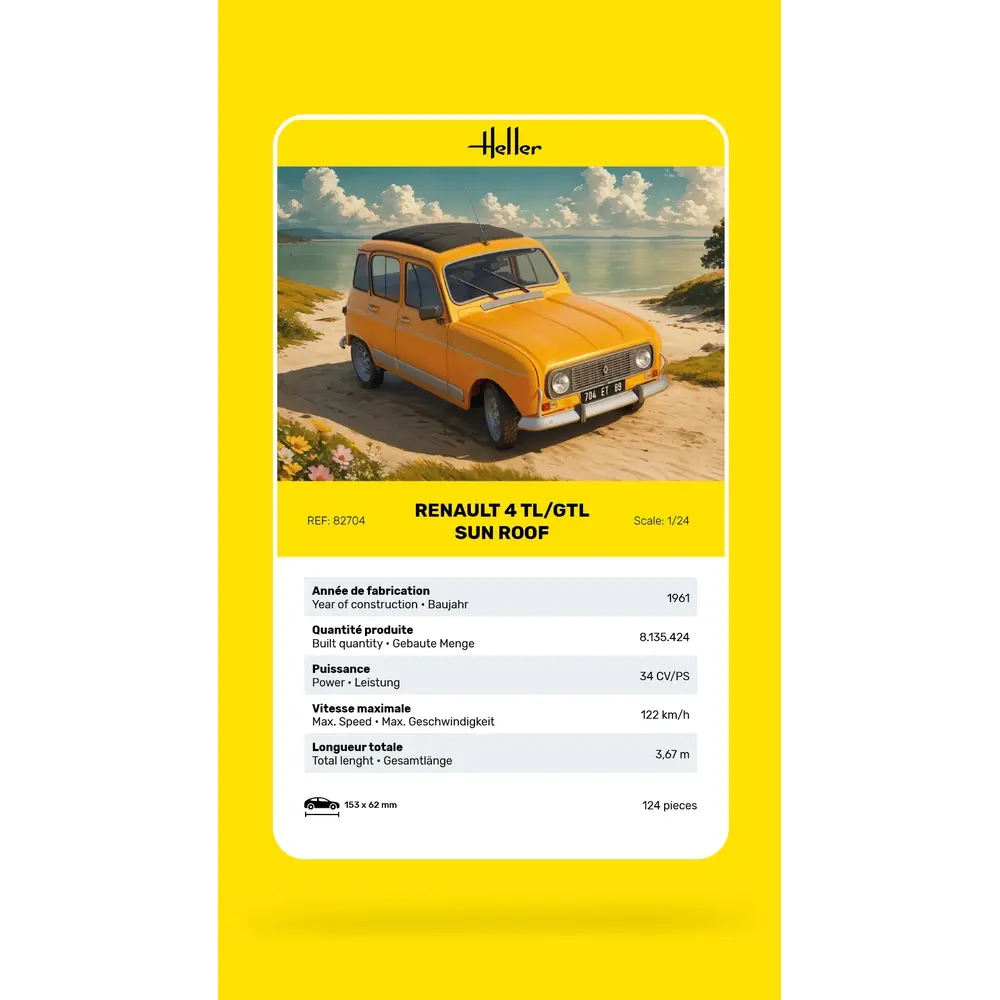 Renault 4TL/GTL Sun Roof - Heller 82704 - 1/24  - 3