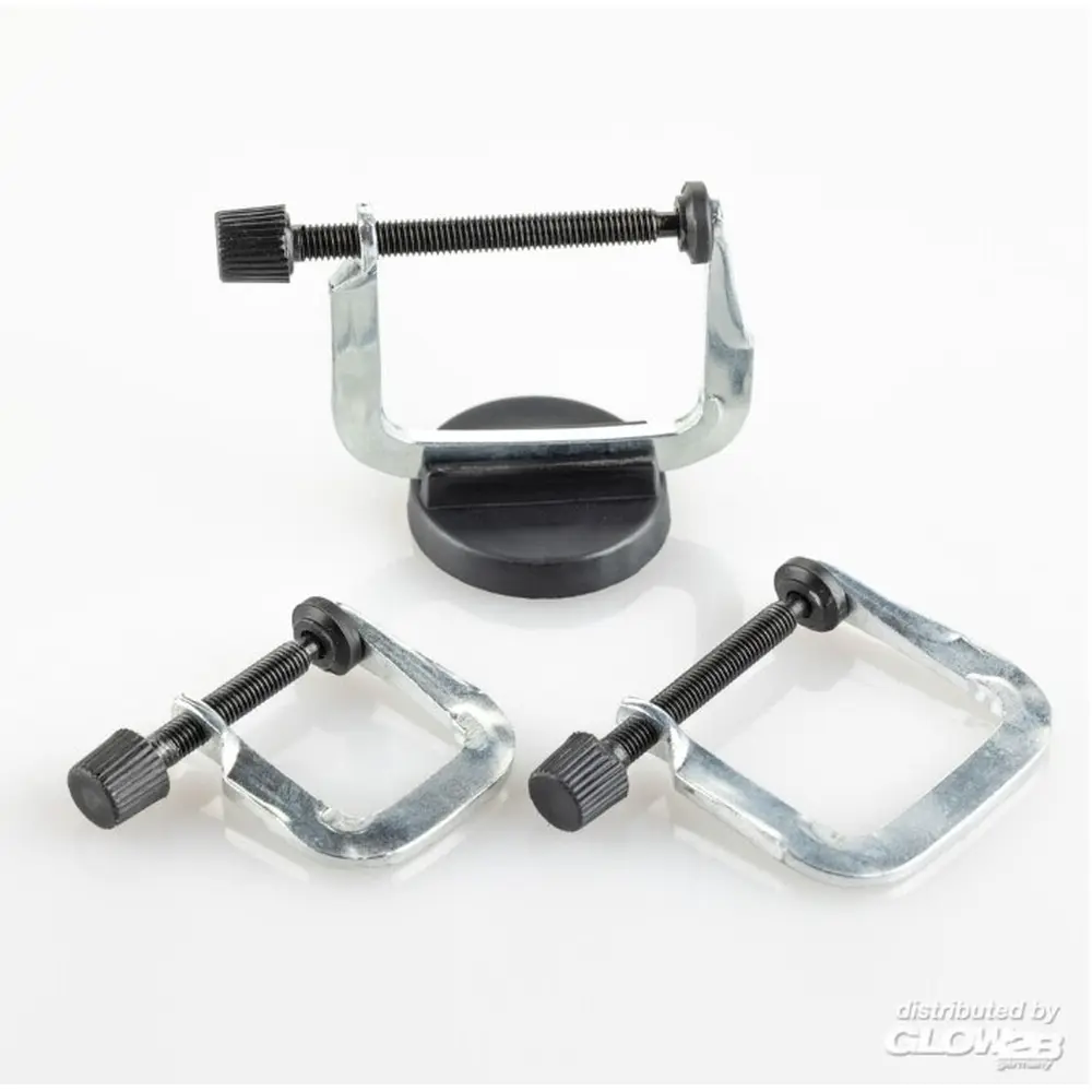 Jeu de serre-joints à vis (3 pièces) avec base magnétique - HELLER 99003 - 2