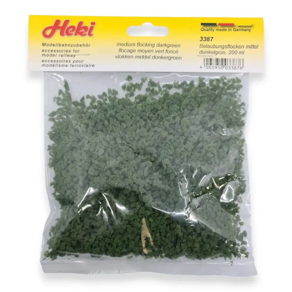 Flocage - Flocons de feuillage moyen - Vert foncé - HEKI 3387 - Échelle Universelle - 2