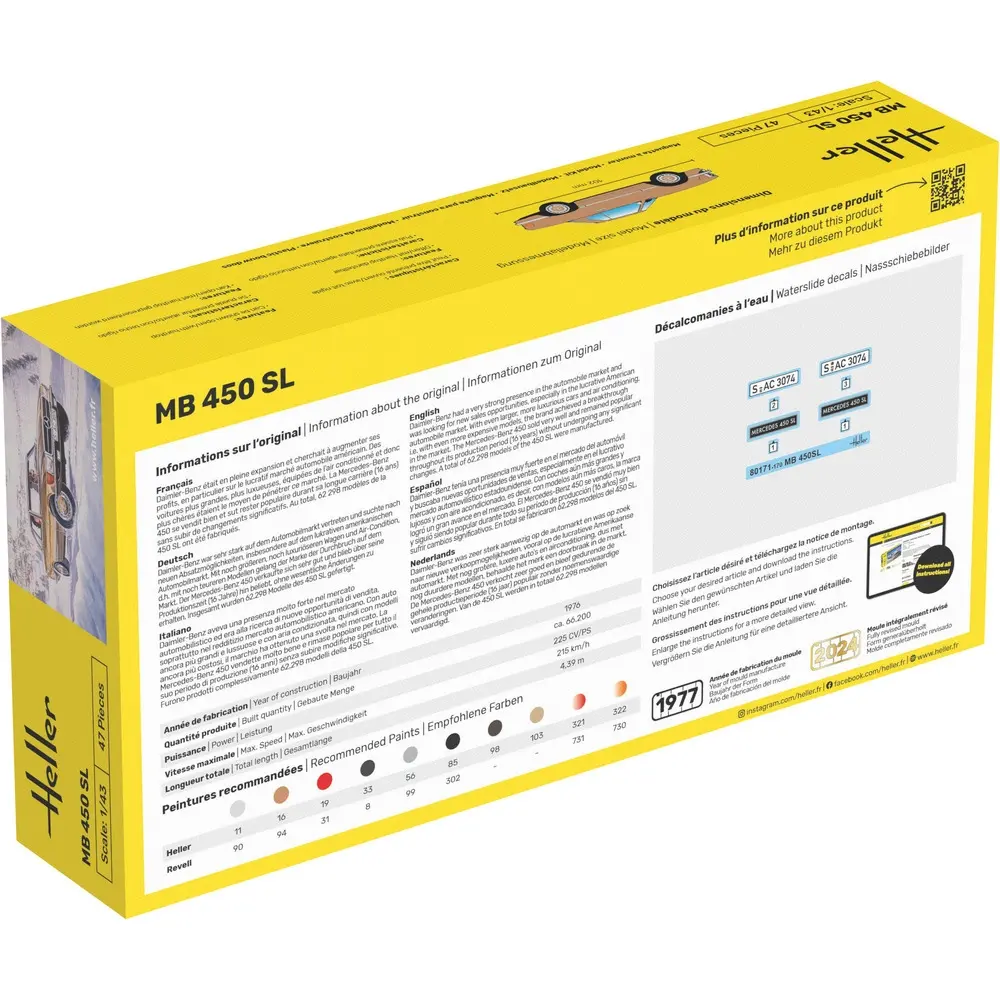 Starter kit MB 450SL - Heller 56171 - 1/43 - 2