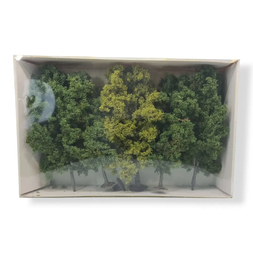 5 Arbres à feuilles - Vert moyen / clair - HEKI 1990 - Échelle HO / TT - 180 mm - 3