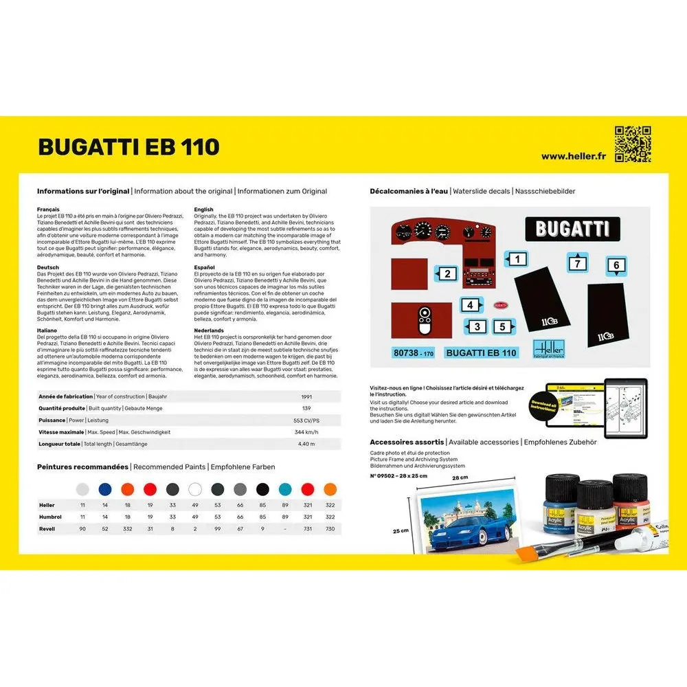 Kit de démarrage - Bugatti EB 110 - Heller 56738 - 1/24 - 2