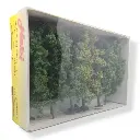 5 Arbres à feuilles - Vert moyen / clair - HEKI 1990 - Échelle HO / TT - 180 mm - 2