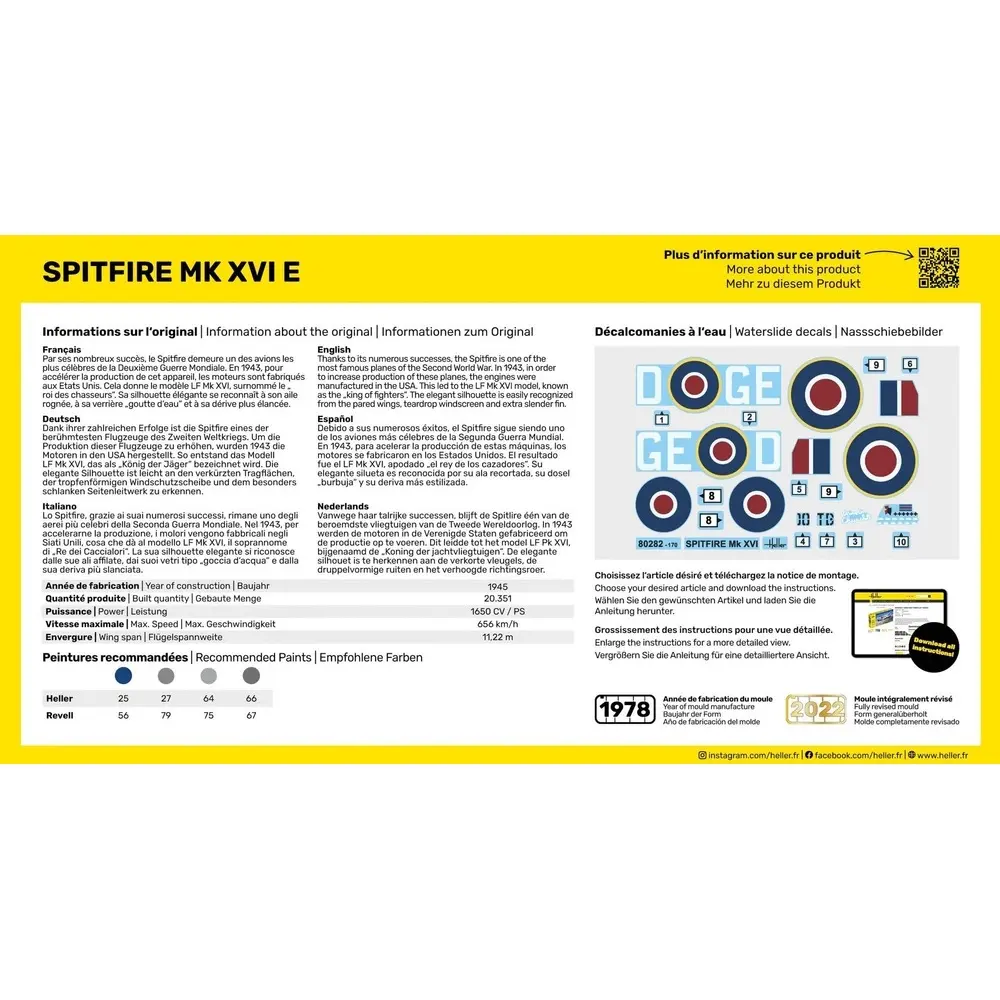 Starter kit Spitfire MK XVI E - Heller 56282 - 1/72 - 3